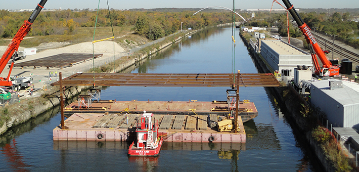 Electric barrier construction work. Photo by USACE.